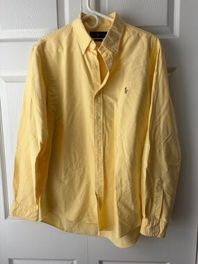 Vintage Ralph Lauren Shirt Mens Large Yellow Yarmouth Button Down Oxford Cotton